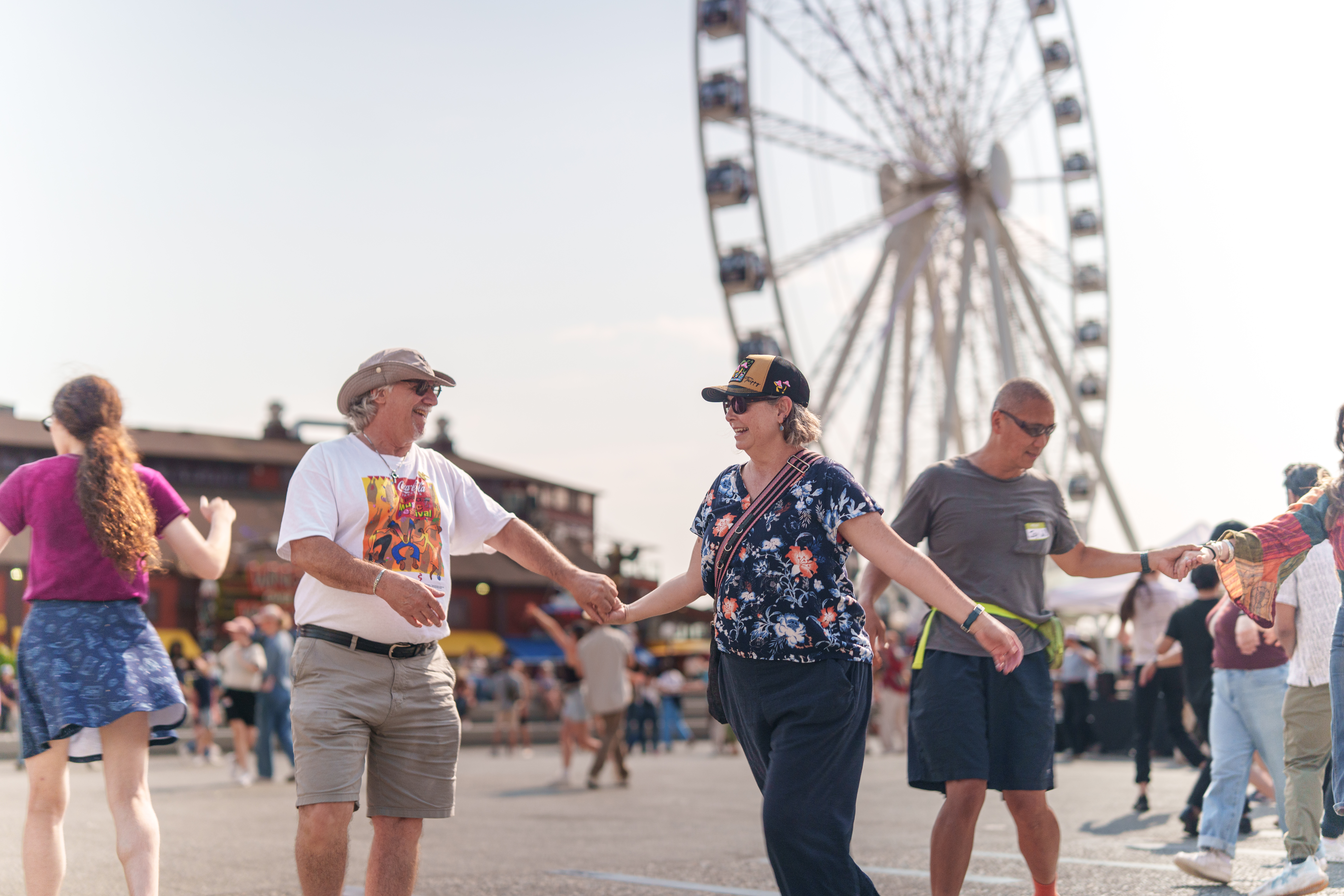 Dancers at Hustle on the Pier, Seattle waterfront